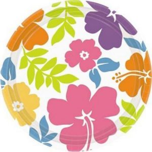 Summer Hibiscus White Plate AM751077