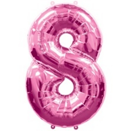 Magenta Numeral Eight Number Shape Foil Balloon Q30596