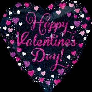 Sparkling Happy Valentines Day Holographic Foil Balloon ANA34225