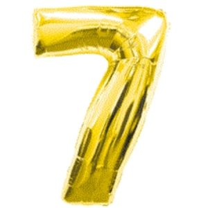 Gold Numeral Seven Number Shape Foil Balloon Q30497