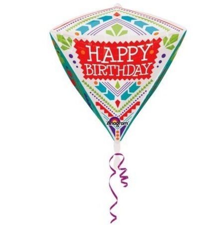 Scandinavian Happy Birthday Diamondz Ultrashape Balloon ANA28784