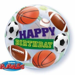 Birthday Sport Balls Single Bubble Balloon Q34821
