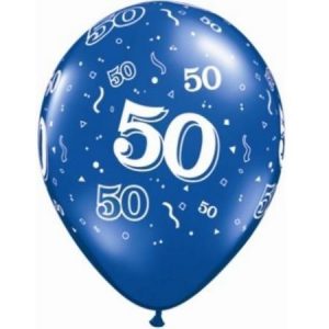 50 Around Pearl Sapphire Blue Latex Balloon II50SB