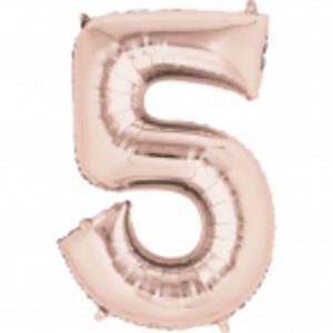 Rose Gold Helium Saver Numeral 5 Supershape Foil Balloon ANA36216