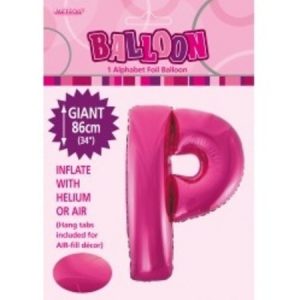 Pink Letter P Alphabet Foil Balloon M43145