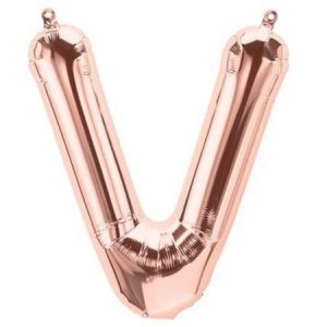 Rose Gold Letter V 16 inch (40 cm) Foil Balloon LET16V-RG