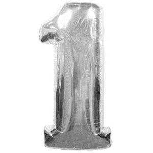 Silver Numeral 1 Air Fill Foil Balloon ANA33076