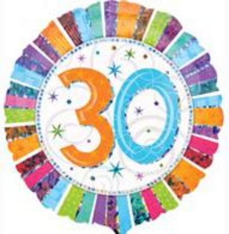 Radiant Birthday 30 Prismatic Foil Balloon ANA16069