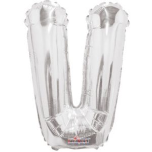 Letter V Silver Foil Shape Balloon V14S