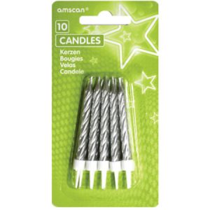 Silver Spiral Candle with Holder AM996458