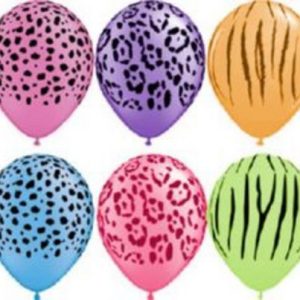 Safari Prints Neon Assortment Latex Balloon Q10094