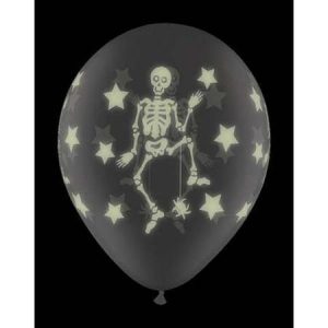 Glow Skeletons Diamond Clear Latex Balloons Q74876