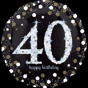 Sparkling Birthday 40 Holographic Foil Balloon ANA32130