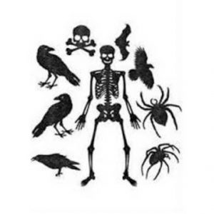 Glitter Cutout Kit with 3' Glitter Jointed Skeleton AM190373