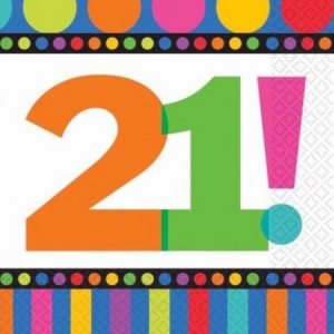 Dots & Stripes 21st Birthday Luncheon Napkins AM993854