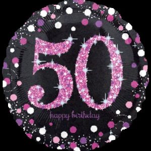 Pink Celebration 50 Holographic Foil Balloon ANA33787