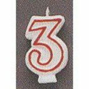 Candle Numeral 3 Red AM157776