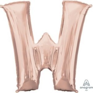 Rose Gold Letter W Supershape Foil Balloon ANA36586