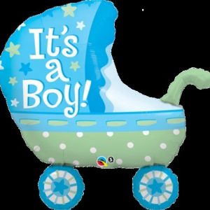 It's A Boy Baby Stroller Foil Shape Balloon Q43285