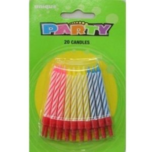 20 Spiral Candles with Holders M1915C