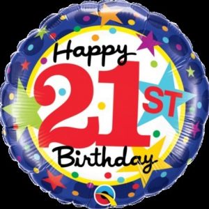 21st Birthday Stars Foil Balloon Q49616