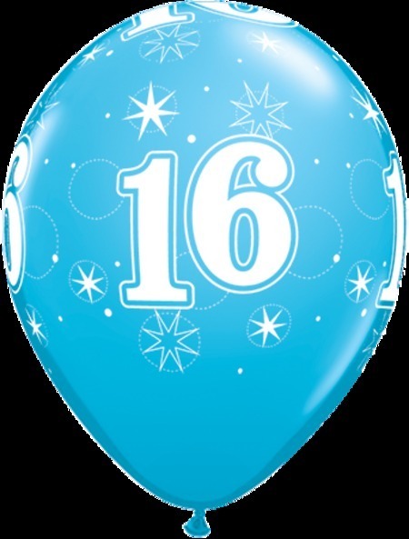 16 Sparkle Around Robin's Egg Latex Balloons Q44916