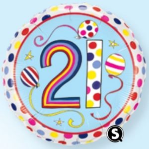 21 Polka Dots & Stripes Foil Balloon Q50337