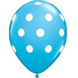 Big Polka Dots Robin's Egg Blue Latex Balloon Q37224