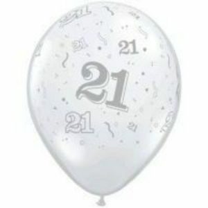 21 Around Diamond Clear Latex Balloon Q13519