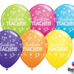 Thank You Teacher Tropical Assortment Latex Balloons Q13832