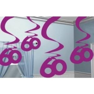 Pink Shimmer 60 Hanging Swirl Decorations AM992374