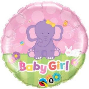Baby Girl Elephant Foil Balloon Q13929