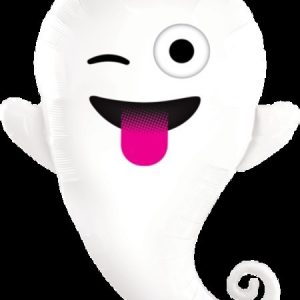 Emoticon Ghost 34″ (102 cm) Foil Shape Balloon Q58145 - Uninflated