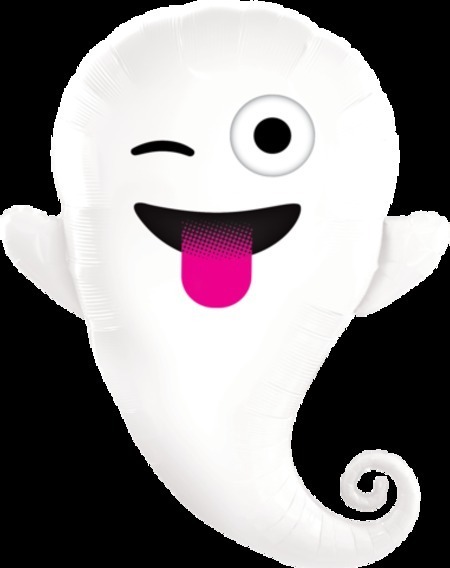 Emoticon Ghost 34″ (102 cm) Foil Shape Balloon Q58145 - Uninflated