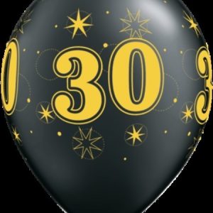 30 Sparkle Around Pearl Black Latex Balloons Q48702