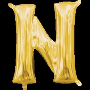Letter N Gold Minishape Foil Balloon ANA33039