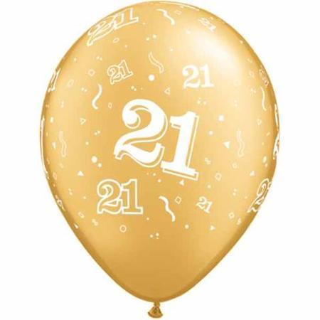 21 Around Gold Latex Balloon Q18550