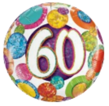 60 Big Dots & Glitz Holographic Foil Balloon Q37909
