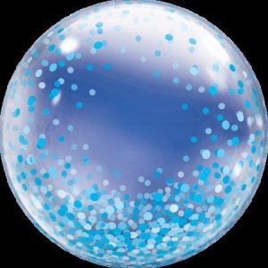Blue Confetti Dots Deco Bubble Balloon Q57789 24 inch (60 cm)
