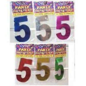 Numeral 5 Foil Cutouts Assorted MFFC-AS5