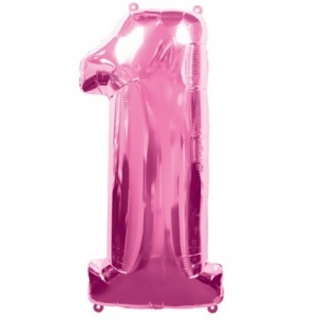 Magenta Numeral One Number Shape Foil Balloon Q30555