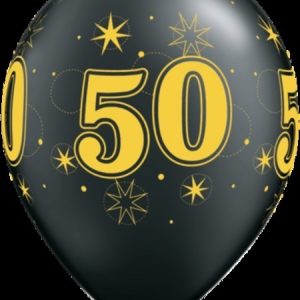 50 Sparkle Around Pearl Black Latex Balloons Q48705