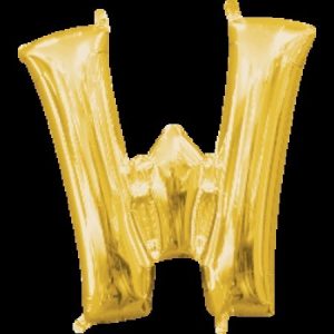 Letter W Gold Minishape Foil Balloon ANA33057
