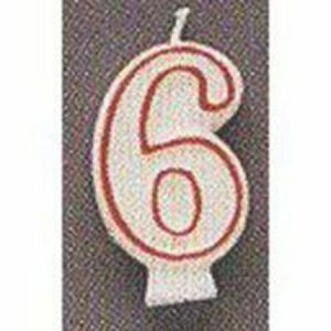 Candle Numeral 6 Red M360-6