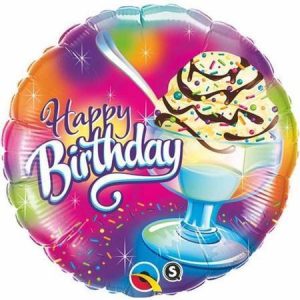 Birthday Ice Cream Sundae Foil Balloon Q33326