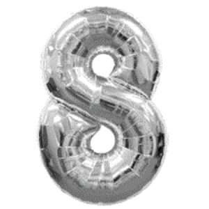 Silver Numeral Eight Helium Saver Megaloon ANA27988