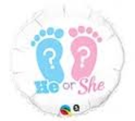 He or She? Footprints Foil Balloon Q17079