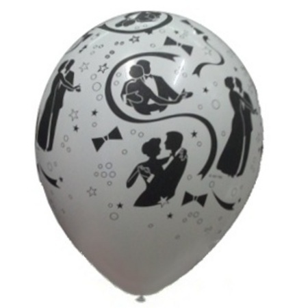 Dancers Around White with Black Ink Latex Balloons Q39617