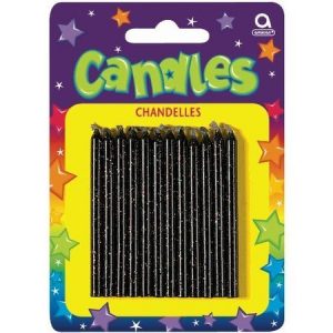 Black Glitter Birthday Candle AM175004