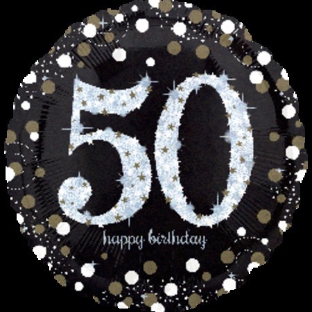Sparkling Birthday 50 Holographic Foil Balloon ANA32131